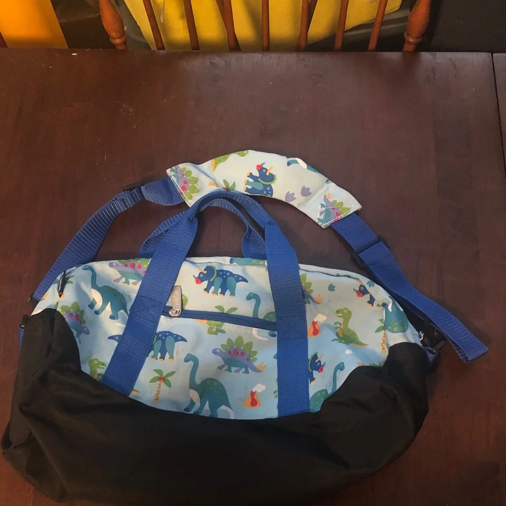 🥧🔥 Kids Dinosaur Print Duffel Bag with Handles and Shoulder Strap
